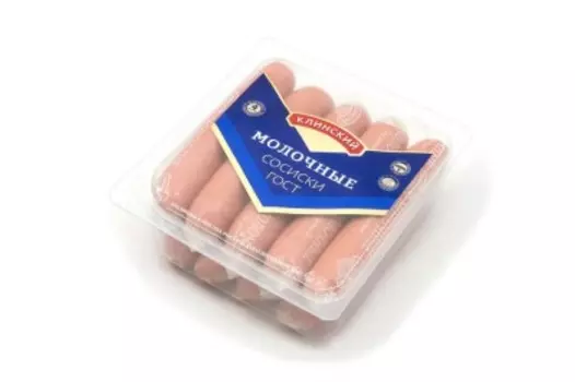 Сосиски молочные в/уп 530 г кат.б мясной продукт клинский м-т