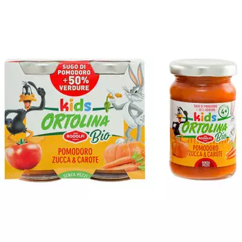 Соус родолфи ортолина кидс био 2*100 томатный с тыквой и морковью ст/б