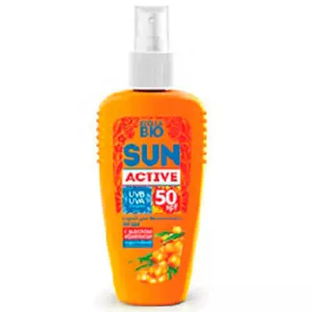 Спрей для загара сан актив 120мл spf 50 с маслом облепихи биокон