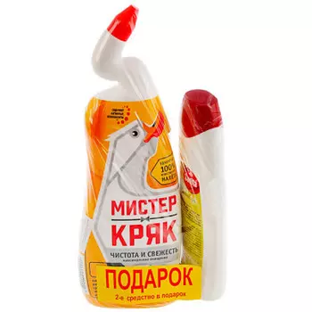 Средство д/чистки туалета мистер кряк 750г 5в1 цитрусовый микс + подарок средство д/по