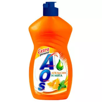 Средство для мытья посуды AOS 450г апельсин и мята