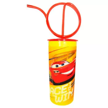 Стакан 330 мл дисней тачки 3 витая трубочка крышка