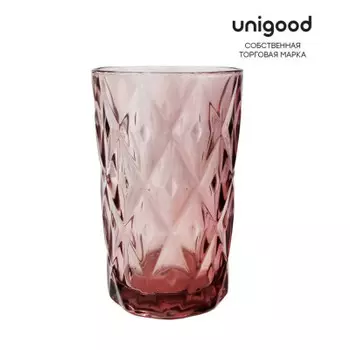 Стакан 350 мл Unigood розовый стекло