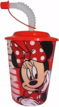 Стакан 400 мл дисней минни крышка трубочка