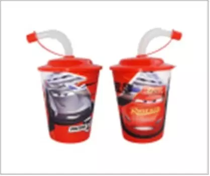 Стакан 400 мл дисней тачки 3 крышка трубочка