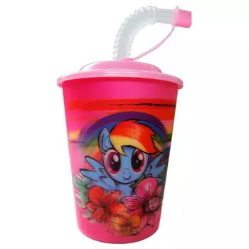 Стакан 400 мл май литл пони крышка трубочка
