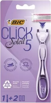 Станок бик клик 5 солейл женский с 2 кассетами