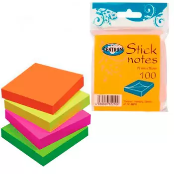 Стикеры 100шт 76*76 Centrum цветные 80982