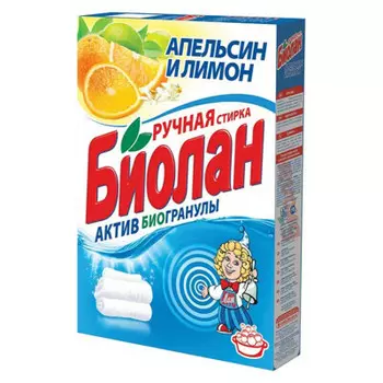 Стиральный порошок Биолан 350г апельсин и лимон к/к