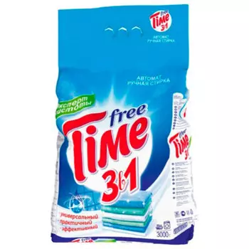 Стиральный порошок Free Time 3кг 3в1 универсальный