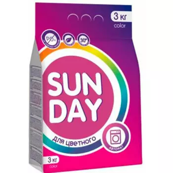 Стиральный порошок сандей 3 кг колор автомат