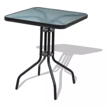 Стол квадратный гарден стори 60 х60 см каркас черный столешница стекло sc-075