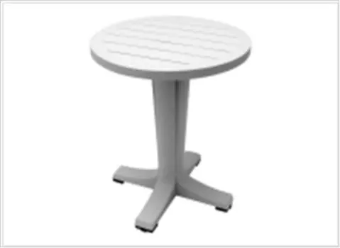 Стол пластиковый прованс круглый белый 3725-мт001