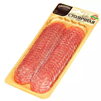 Столичная с/к 100г нарезка мясной продукт кат.а колбасное изделие Егорьевские колбасы