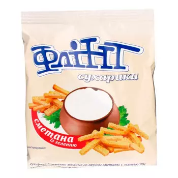 Сухарики флинт 130г сметана с зеленью