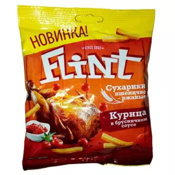 Сухарики флинт 80г курица в брусничном соусе