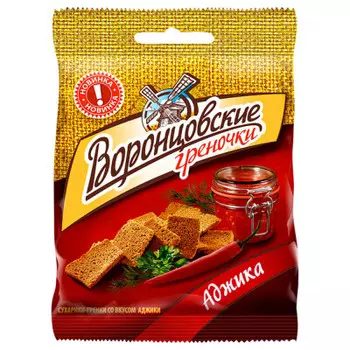 Сухарики-гренки воронцовские 60г аджика