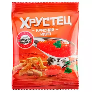 Сухарики хрустец 80 г со вкусом красной икры