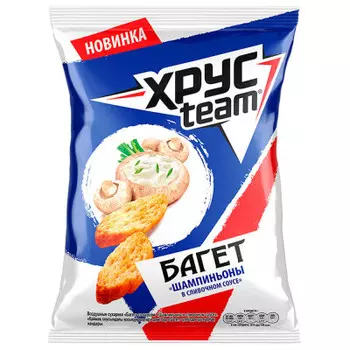 Сухарики хрустим багет 60 г шампиньоны в сливочном соусе