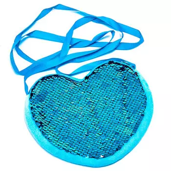 Сумка сердечко голубая 1144