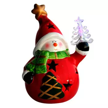 Сувенир снеговик с подсветкой 17,5 п/у керамика