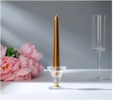 Свеча античная богатство аромата 1, 9*20 см кофейно-золотой металлик 3093200