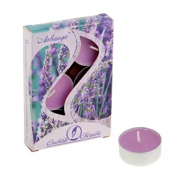 Свеча ароматическая чайная лаванда 6 шт