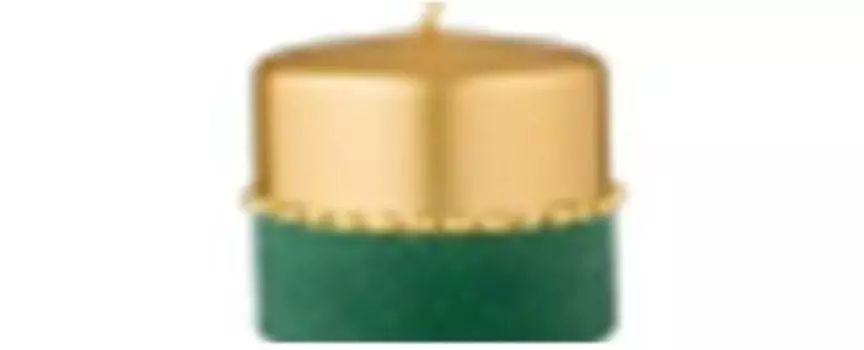 Свеча декоративная столбик 7, 5*10 см адпал велюровый шик зеленый 348-836