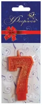 Свеча для торта феерика цифра 6 7 см зеленый