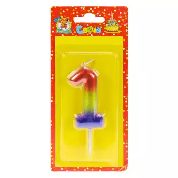 Свеча для торта миленд сказочный градиент цифра 1 с-4096