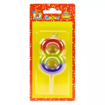 Свеча для торта миленд сказочный градиент цифра 8 с-4103