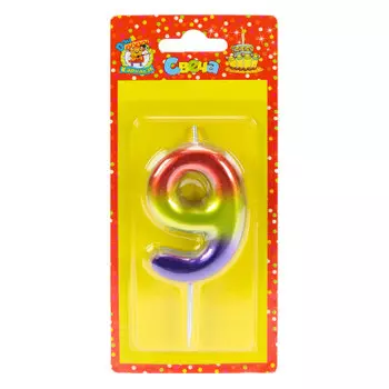 Свеча для торта миленд сказочный градиент цифра 9 с-4104