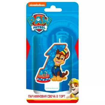 Свеча для торта нд плэй щенячий патруль цифра 1 с героем для мальчиков