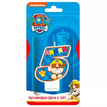 Свеча для торта нд плэй щенячий патруль цифра 5 с героем для мальчиков