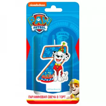 Свеча для торта нд плэй щенячий патруль цифра 7 с героем для мальчиков