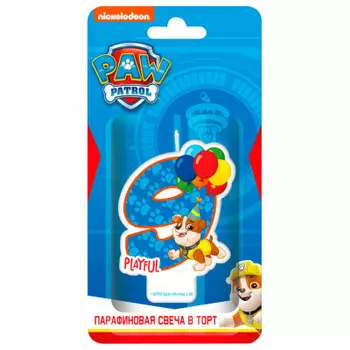 Свеча для торта нд плэй щенячий патруль цифра 9 с героем для мальчиков