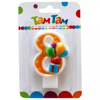 Свеча для торта подарок 7, 6 см цифра 8 622069