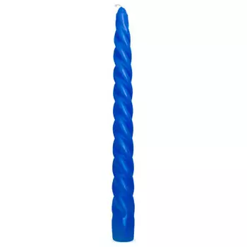 Свеча Европа витая 24,5см синяя