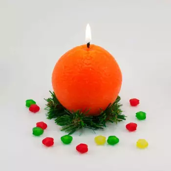 Свеча нг новогодний апельсин средний