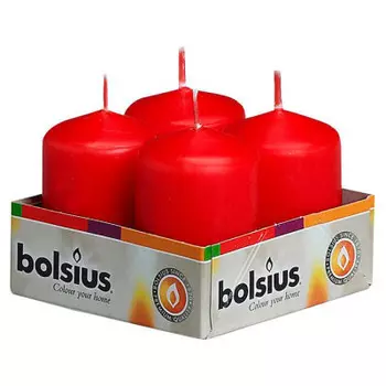 Свеча столбик красная 60*40 4 шт