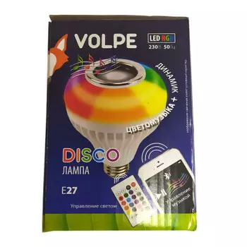 Светильник диско волп с динамиком и блютуз 220 в белый ul-00007709