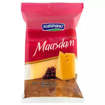 Сыр маасдам 200 г кусок киприно