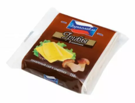 Сыр плавленый к завтраку 150 г 55% грибы слайсы рзпс