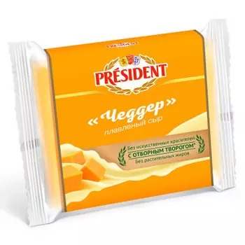 Сыр президент 150 г 40% чеддер ломтики