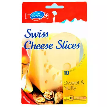 Сыр швейцарский 150 г 48% нарезка эмми