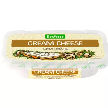 Сыр кремчиз бонфесто 100 г 70% шампиньоны