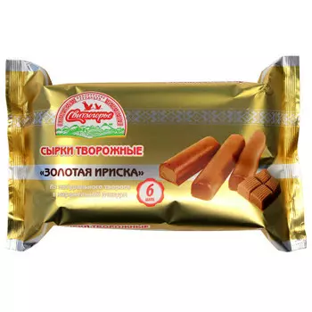 Сырок творожный Свитлогорье 6*30г 23% золотая ириска в карамельной глазури