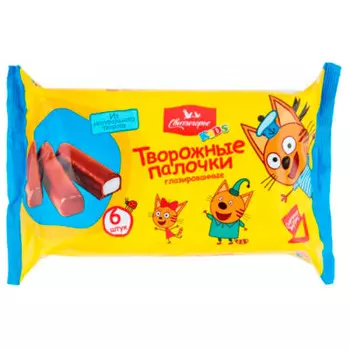 Сырок творожный три кота 6*30г 16% с ванилью в глазури