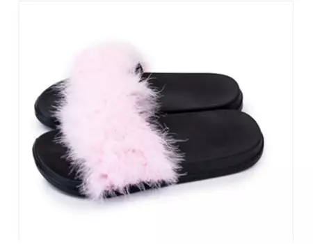 Тапочки женские с пухом розовый р36-41