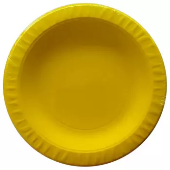 Тарелка 23 см 6 шт кукурузный крахмал желтая